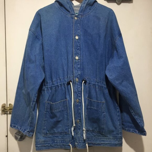 VINTAGE CORNICHE HOODIE DENIM JACKETS SIZE M - Picture 2 of 3